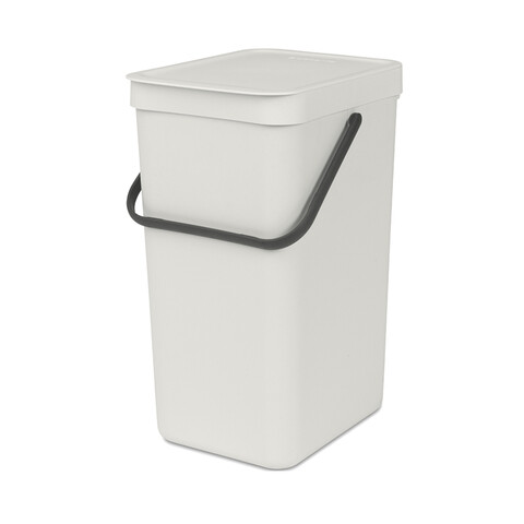 Cos de gunoi, Brabantia, Sort&Go, 16 L, 27.9x22x40.1 cm, polipropilena, gri deschis