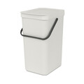 Cos de gunoi, Brabantia, Sort&Go, 16 L, 27.9x22x40.1 cm, polipropilena, gri deschis