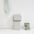 Cos de gunoi, Brabantia, Sort&Go, 16 L, 27.9x22x40.1 cm, polipropilena, gri deschis