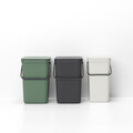 Cos de gunoi, Brabantia, Sort&Go, 16 L, 27.9x22x40.1 cm, polipropilena, gri deschis