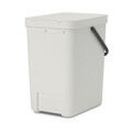 Cos de gunoi, Brabantia, Sort&Go, 25 L, 34.5x26.8x40.1 cm, polipropilena, gri deschis