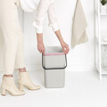 Cos de gunoi, Brabantia, Sort&Go, 25 L, 34.5x26.8x40.1 cm, polipropilena, gri deschis