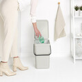 Cos de gunoi, Brabantia, Sort&Go, 25 L, 34.5x26.8x40.1 cm, polipropilena, gri deschis