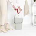 Cos de gunoi, Brabantia, Sort&Go, 25 L, 34.5x26.8x40.1 cm, polipropilena, gri deschis