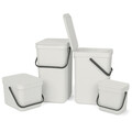 Cos de gunoi, Brabantia, Sort&Go, 25 L, 34.5x26.8x40.1 cm, polipropilena, gri deschis