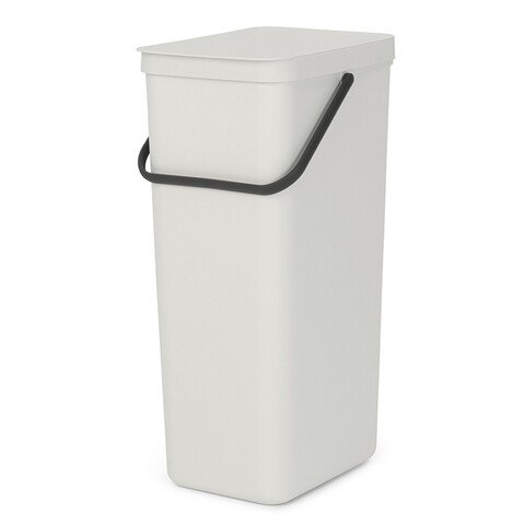 Cos de gunoi, Brabantia, Sort&Go, 40 L, 34.5x26.8x62 cm, polipropilena, gri deschis