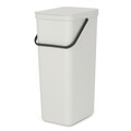 Cos de gunoi, Brabantia, Sort&Go, 40 L, 34.5x26.8x62 cm, polipropilena, gri deschis