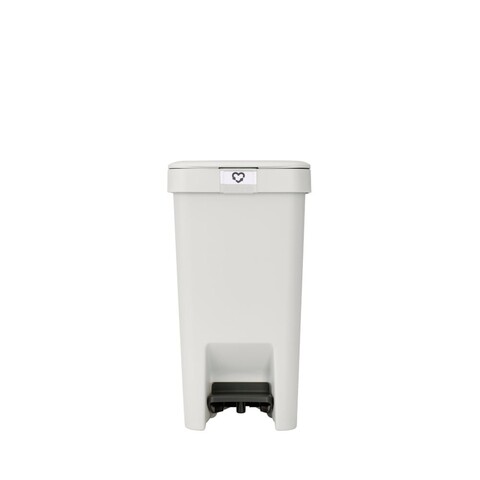 Cos de gunoi cu pedala, Brabantia, StepUp, 10 L, 26.5x20.3x38.1 cm, polipropilena, gri deschis