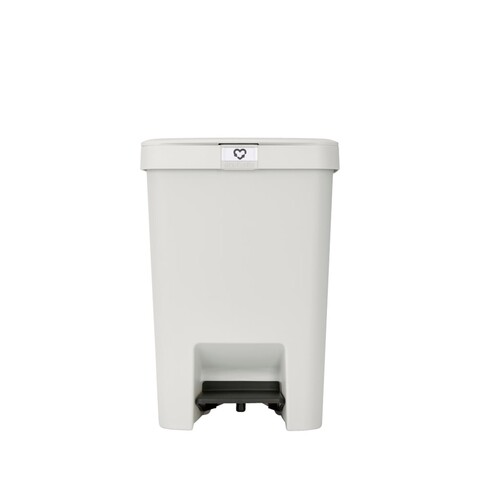 Cos de gunoi cu pedala, Brabantia, StepUp, 25 L, 35.2x28x40.9 cm, polipropilena, gri deschis