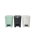 Cos de gunoi cu pedala, Brabantia, StepUp, 25 L, 35.2x28x40.9 cm, polipropilena, gri deschis