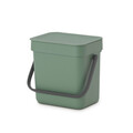 Cos de gunoi, Brabantia, Sort&Go, 3 L, 13.9x18.8x18.1 cm, polipropilena, verde brad