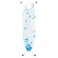 Masa de calcat, Brabantia B, Ice Water, 124x38 cm, 7 pozitii de reglare, polipropilena/otel/bumbac