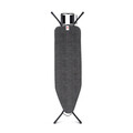 Masa de calcat, Brabantia B, Denim Black, 124x38 cm, 7 pozitii de reglare, otel/bumbac, negru denim