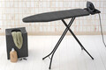 Masa de calcat, Brabantia B, Denim Black, 124x38 cm, 7 pozitii de reglare, otel/bumbac