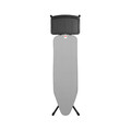 Masa de calcat, Brabantia B, Metallised, 124x38 cm, 7 pozitii de reglare, cu suport statie de calcat, otel/bumbac