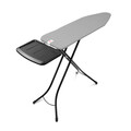 Masa de calcat, Brabantia B, Metallised, 124x38 cm, 7 pozitii de reglare, cu suport statie de calcat, otel/bumbac