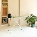 Masa de calcat, Brabantia B, Calm Rustle, 124x38 cm, 7 pozitii de reglare, cu suport statie de calcat, otel/bumbac