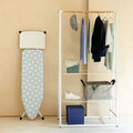 Masa de calcat, Brabantia B, Fresh Breeze, 124x38 cm, 7 pozitii de reglare, cu suport statie de calcat, otel/bumbac