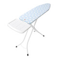 Masa de calcat, Brabantia B, Fresh Breeze, 124x38 cm, 7 pozitii de reglare, cu suport statie de calcat, otel/bumbac