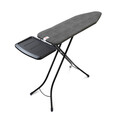 Masa de calcat, Brabantia B, Denim Black, 124x38 cm, 7 pozitii de reglare, cu suport statie de calcat, otel/bumbac, negru denim