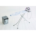 Masa de calcat, Brabantia B, PerfectFlow Bubbles, 124x38 cm, 7 pozitii de reglare, cu suport statie de calcat, polipropilena/otel/bumbac