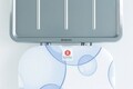 Masa de calcat, Brabantia B, PerfectFlow Bubbles, 124x38 cm, 7 pozitii de reglare, cu suport statie de calcat, polipropilena/otel/bumbac