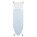 Masa de calcat, Brabantia C, Fresh Breeze, 124x45 cm, 7 pozitii de reglare, cu suport statie de calcat, otel/bumbac