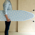Masa de calcat, Brabantia C, Fresh Breeze, 124x45 cm, 7 pozitii de reglare, cu suport statie de calcat, otel/bumbac