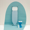 Masa de calcat, Brabantia C, Fresh Breeze, 124x45 cm, 7 pozitii de reglare, cu suport statie de calcat, otel/bumbac