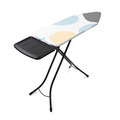 Masa de calcat, Brabantia C, PerfectFlow Spring Bubbles, 124x45 cm, 7 pozitii de reglare, cu suport statie de calcat, otel/bumbac