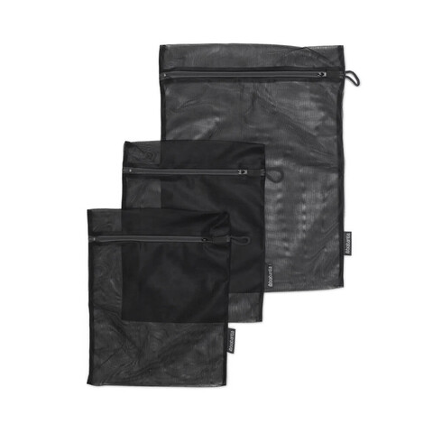 Set 3 saci de spalat rufe, Brabantia, Laundry Bags, 33x25 cm/45x33 cm, textil, negru