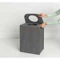 Cos de rufe, Brabantia, Pepper Black, 55 L, 29.5x40.5x54 cm, textil, negru