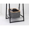 Cos de rufe / cos depozitare, pliabil, Brabantia, Linn, 40 L, 36x54x26.5 cm, textil, negru piper
