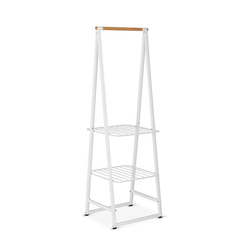 Suport pentru haine, Brabantia, Linn Compact, 57x60.6x190 cm, otel, alb