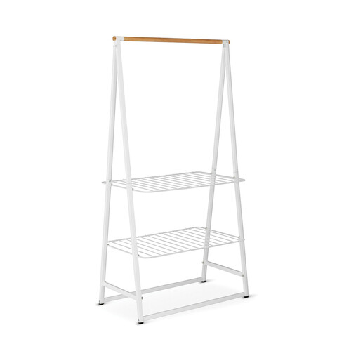 Suport pentru haine, Brabantia, Linn Large, 99.5x57x190 cm, otel, alb
