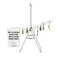Uscator de rufe cu suport umerase, Brabantia, Hangon Metallic, 25 m capacitate de uscare, otel, gri metalizat