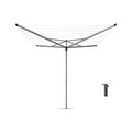 Uscator de rufe rotativ cu 4 brate, Brabantia, Essential Metallic, 40 m capacitate de uscare, otel, gri
