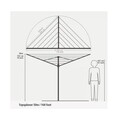 Uscator de rufe rotativ cu 4 brate + cu suport fixare pamant, Brabantia, TopSpinner, 50 m capacitate de uscare, otel, antracit