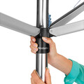 Uscator de rufe rotativ cu 4 brate + cu suport fixare pamant, Brabantia, TopSpinner, 60 m capacitate de uscare, otel, gri metalizat