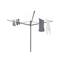 Uscator de rufe rotativ cu 4 brate + cu suport fixare pamant + husa + set carlige rufe, Brabantia, Lift-O-Matic, 50 m capacitate de uscare, otel, antracit