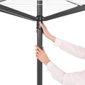 Uscator de rufe rotativ cu 4 brate + cu suport fixare pamant + husa + set carlige rufe, Brabantia, Lift-O-Matic, 50 m capacitate de uscare, otel, antracit