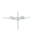 Uscator de rufe rotativ cu 4 brate + cu suport fixare pamant + husa + set carlige rufe, Brabantia, Lift-O-Matic, 50 m capacitate de uscare, otel, verde