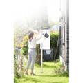 Uscator de rufe rotativ cu 4 brate + cu suport fixare pamant + husa + set carlige rufe, Brabantia, Lift-O-Matic Advance Spike, 50 m capacitate de uscare, otel, gri metalizat