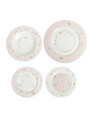 Serviciu de masa 18 piese, Brandani, Polline Pink, portelan New Bone China