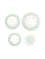 Serviciu de masa 18 piese, Brandani, Polline Green, portelan New Bone China