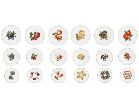 Serviciu de masa 18 piese, Brandani, Le Primizie Fresh Fruit, portelan New Bone China