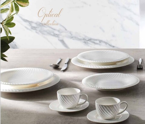 Serviciu de masa 18 piese, Brandani, Optical, portelan New Bone China