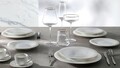 Serviciu de masa 18 piese, Brandani, Optical, portelan New Bone China