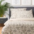 Lenjerie de pat dubla B2 Possa Essentials, Homla, 3 piese, 160x200 cm, bumbac, bej/gri