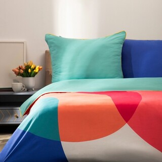 Lenjerie de pat King Size, Color Fiesta, Homla, 3 piese, 200x220 cm, microfibra din poliester, multicolor